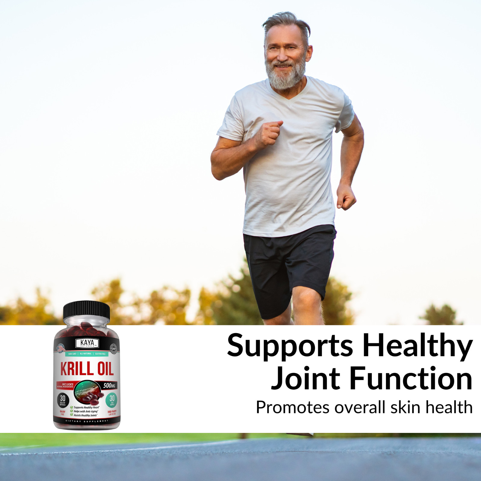 Krill Oil 500 mg With Omega-3, EPA, DHA, and Astaxanthin Supplement