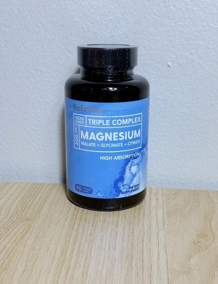 BioEmblem Triple Complex Magnesium 300mg Malate Glycinate Citrate 90 Caps New Se