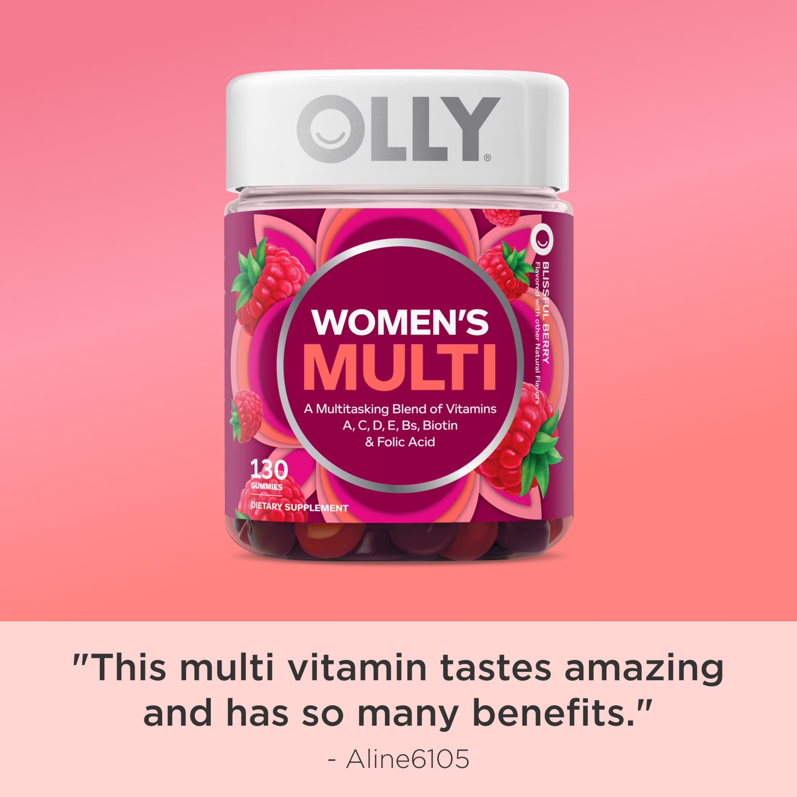 Women’s Multivitamin Gummies with B Vitamins, C, D, Zinc – Blissful Berry