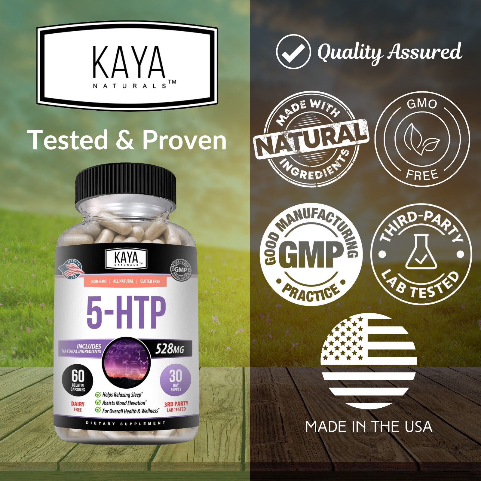 5-HTP 60Ct, Serotonin Support for Sleep and Stress, Supports Weight Loss, 5HTP