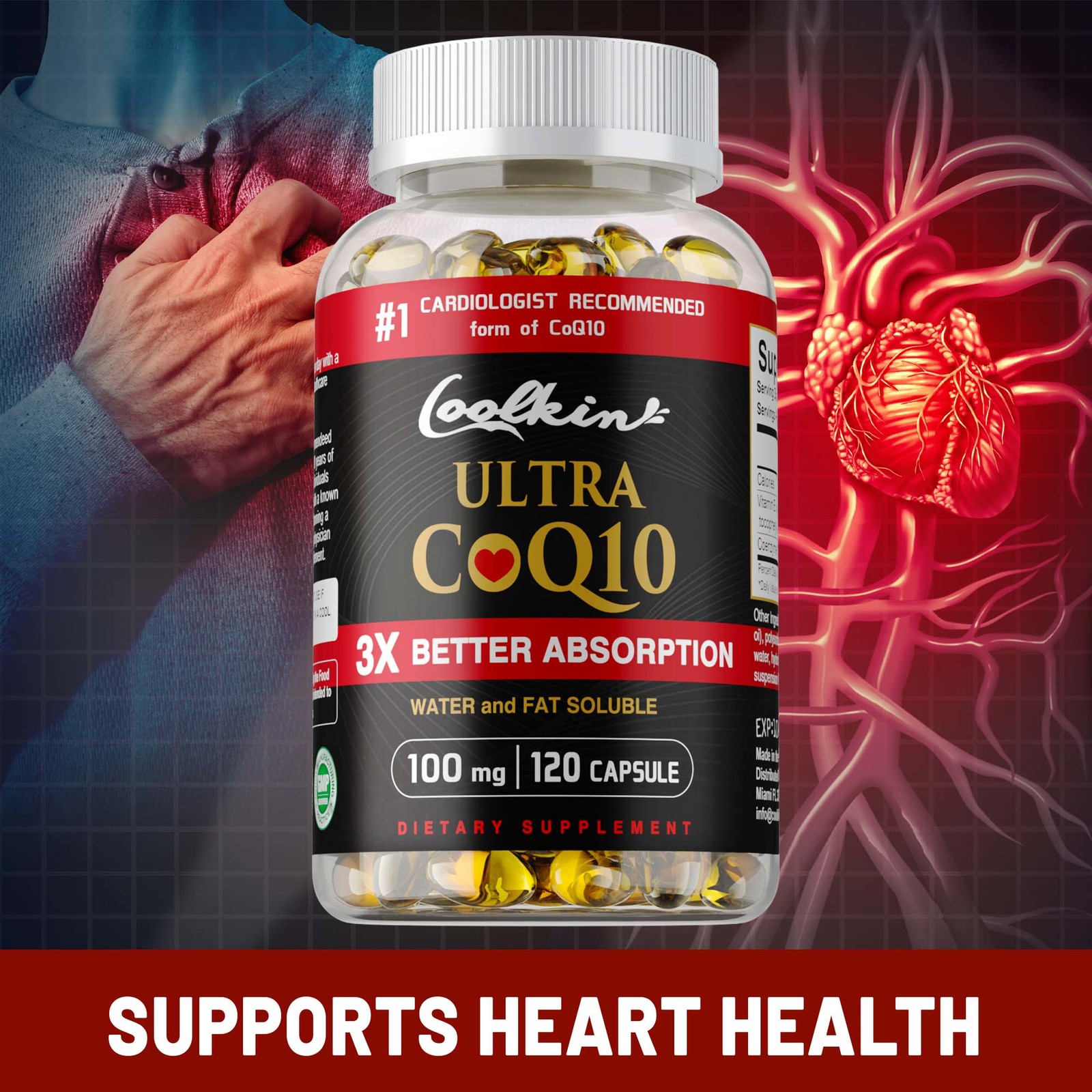 Ultra CoQ10 100mg – Promotes Heart Health, Cardiovascular Health Support