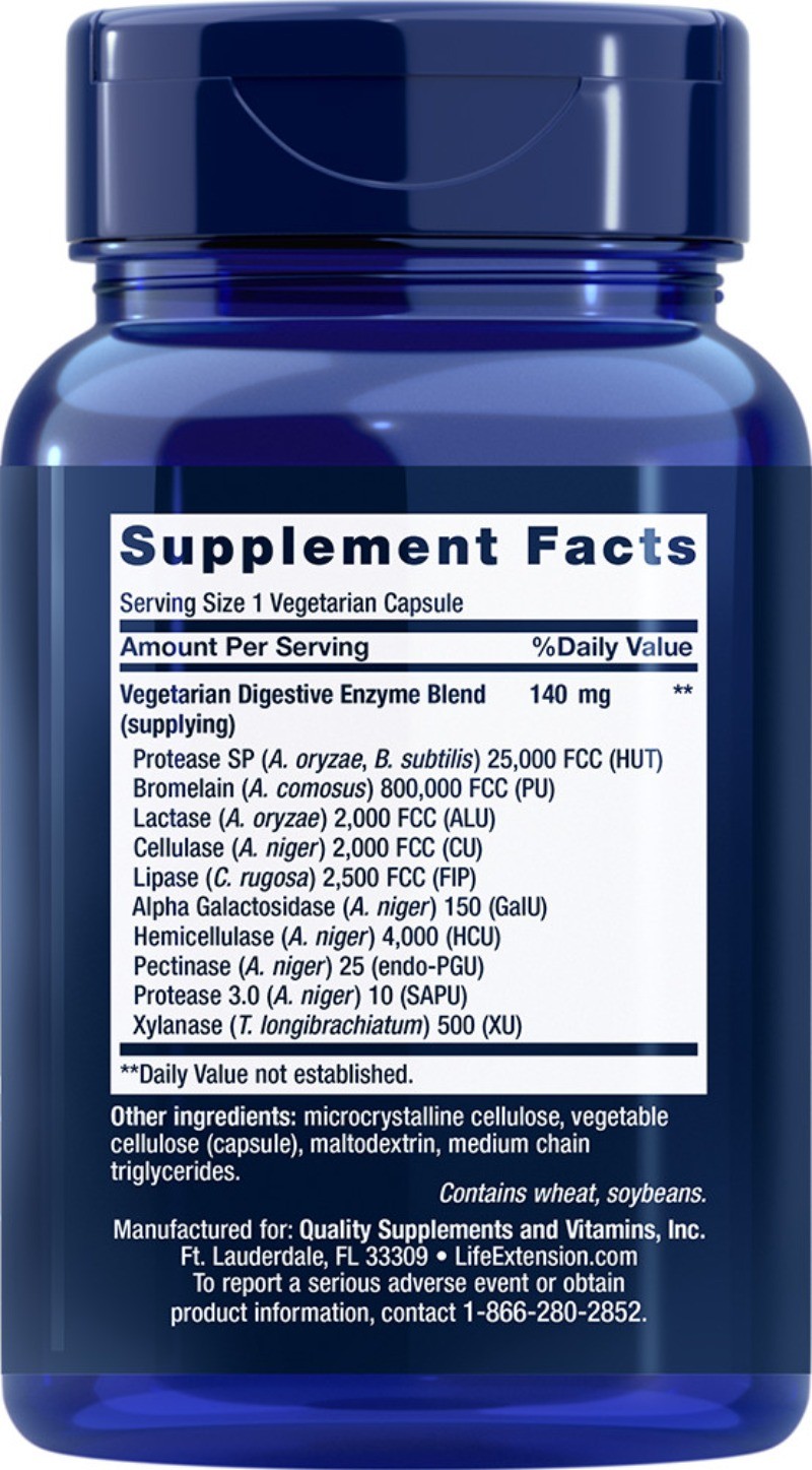 Enhance 60 super digestive enzymes to extend the lifespan of protease/amylase-