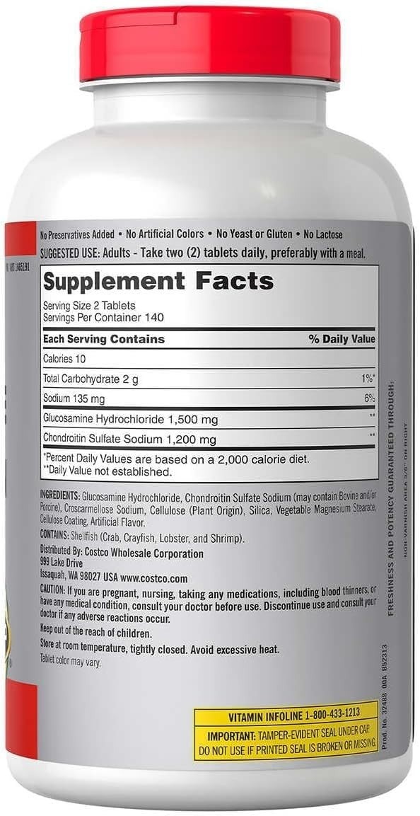 Kirkland Signature Glucosamine & Chondroitin 280 Tablets