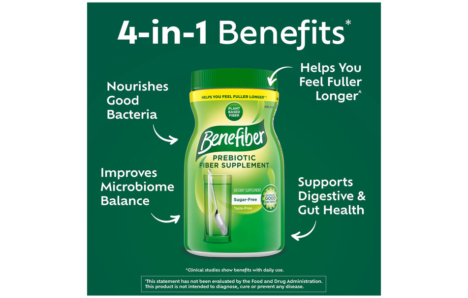 Benefiber Daily Prebiotic Fiber Supplement Powder, Unflavored, 28.9 oz.