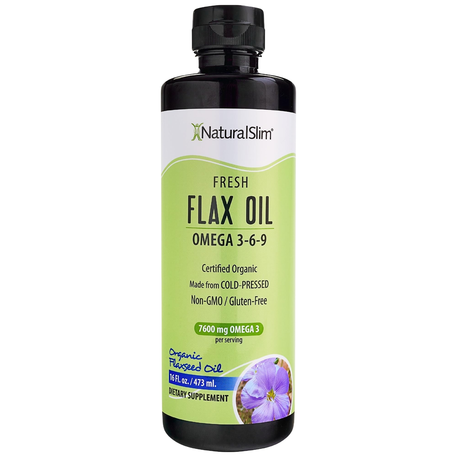 NaturalSlim Flax Oil – Flaxseed Oil – Organic Cold-Pressed Flaxseed Oil,16 fl.oz