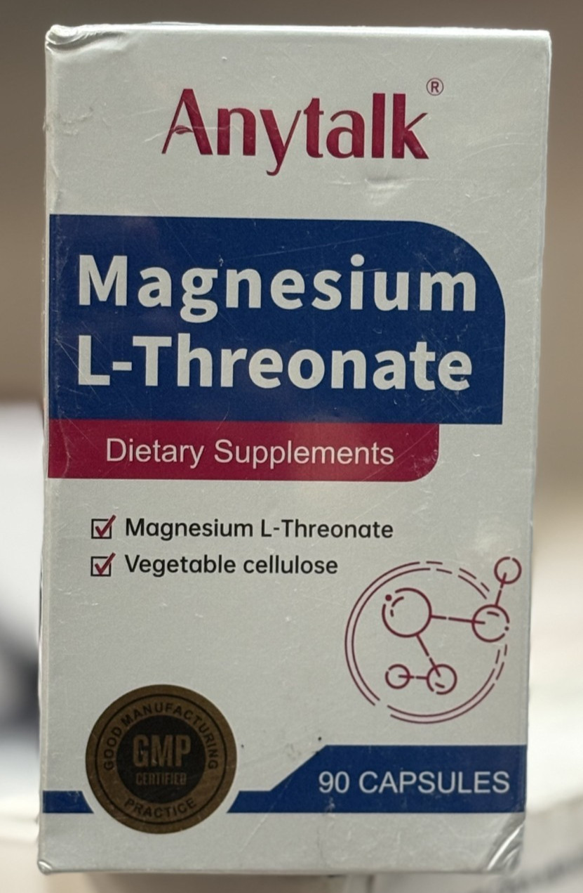 ANYTALK Magnesium L-Threonate Magnesium Breakthrough Supplement 90ct Exp 07/2028