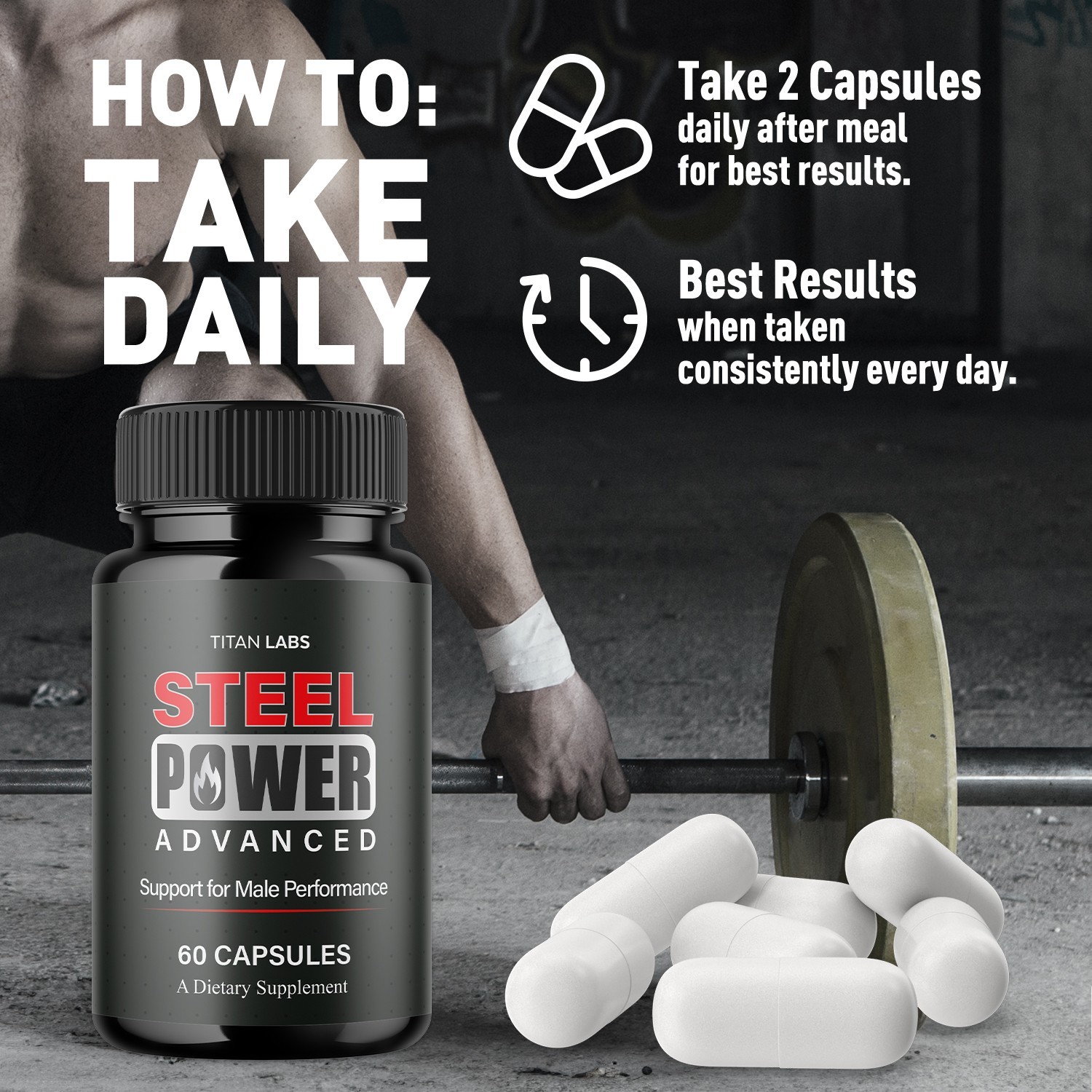(2 Pack) Steel Power Advanced Male Health Support Supplement SteelPower 120 Caps