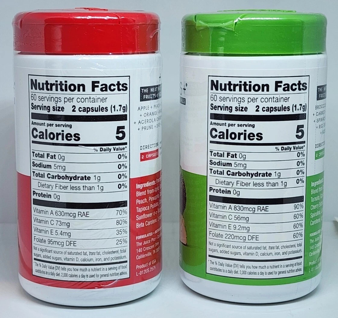 Juice Plus Vegetable & Fruit Blends 240 Capsules 2 Mo Supply 01/2027 New Sealed
