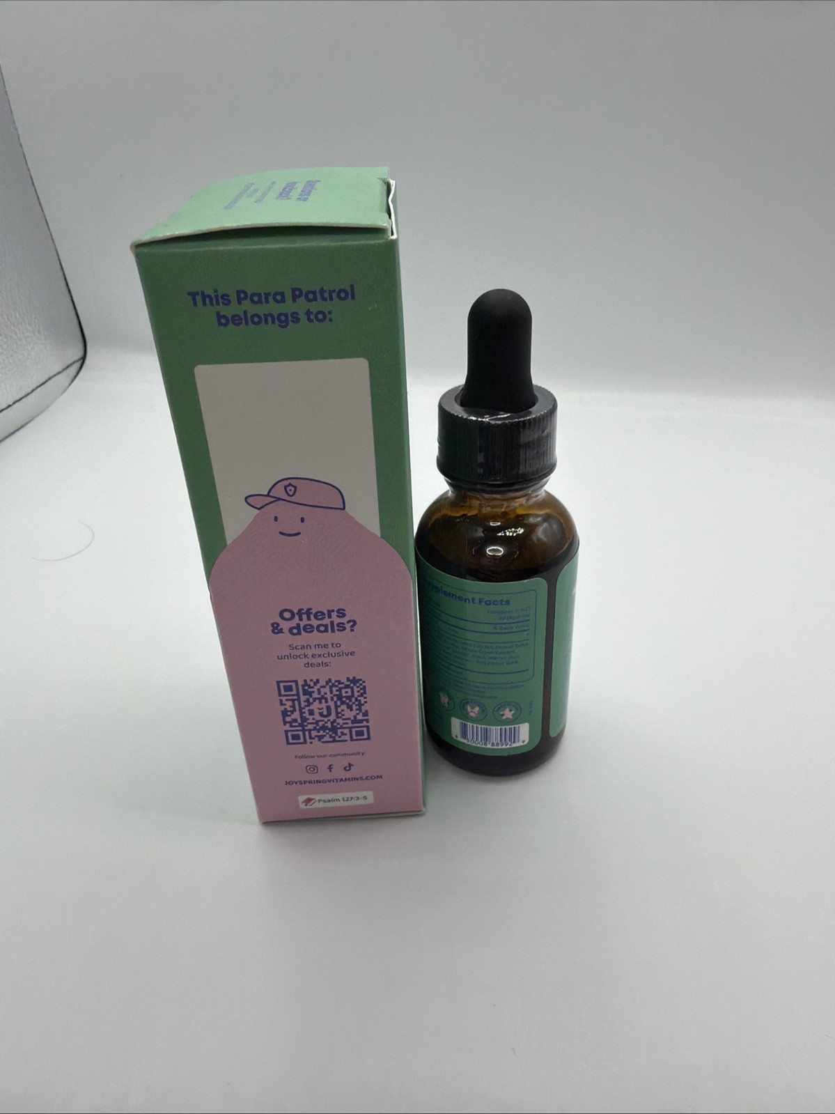 JoySpring Para Patrol Intestinal Support Herbal Supplement Kids Raspberry 30 mL