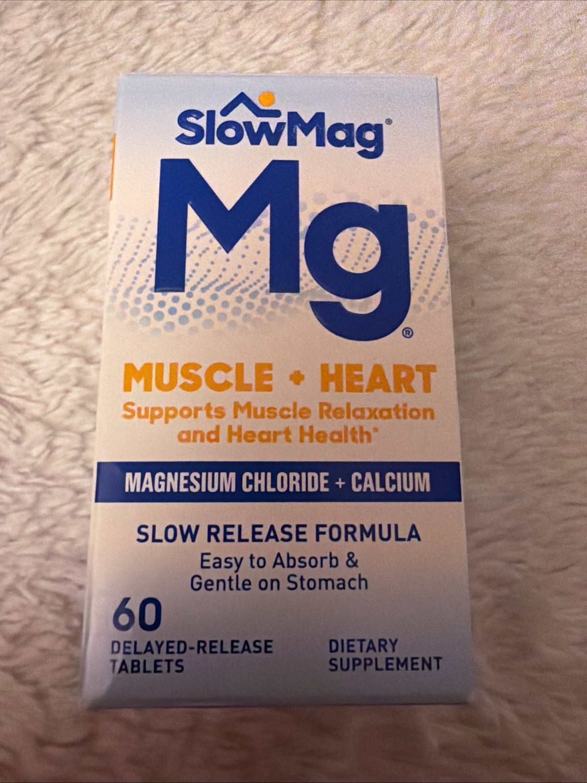 SlowMag Mg Muscle + Heart 60 Delayed-Release Tablets Exp 08/2026