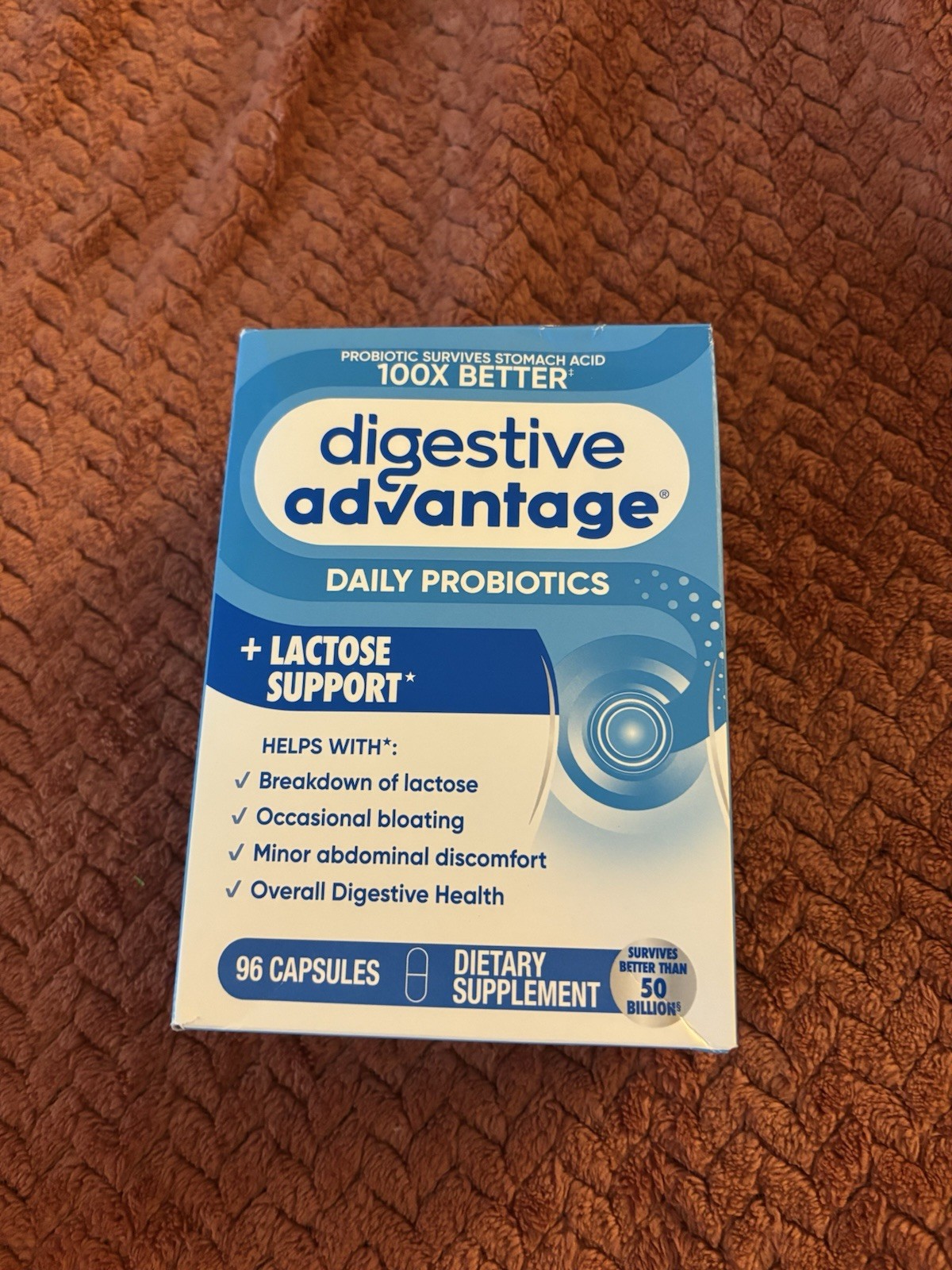 Digestive Advantage Daily Probiotics Lactose Support 96 Count Probiotic Pills