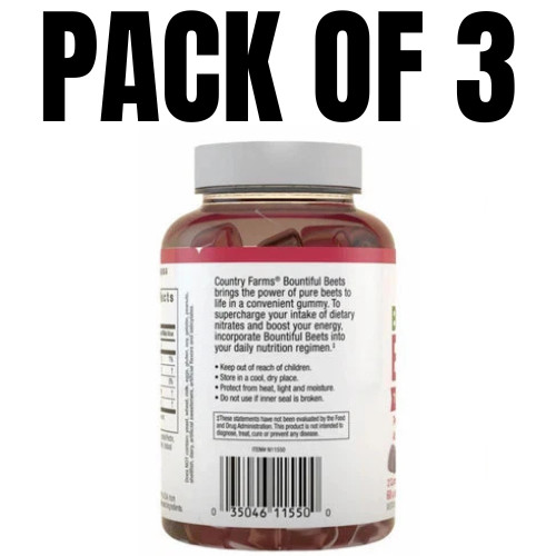 Bountiful Beets Gummies by Country Farms – 60 Count (Pack of 3)
