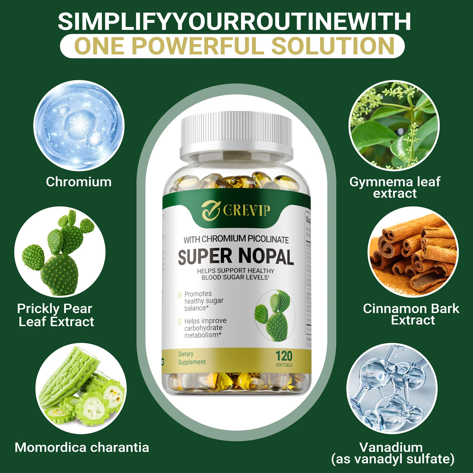 Super Nopal 240pcs – Reduces Wrinkles, Skin Care, Relieves Bloating, Digestion