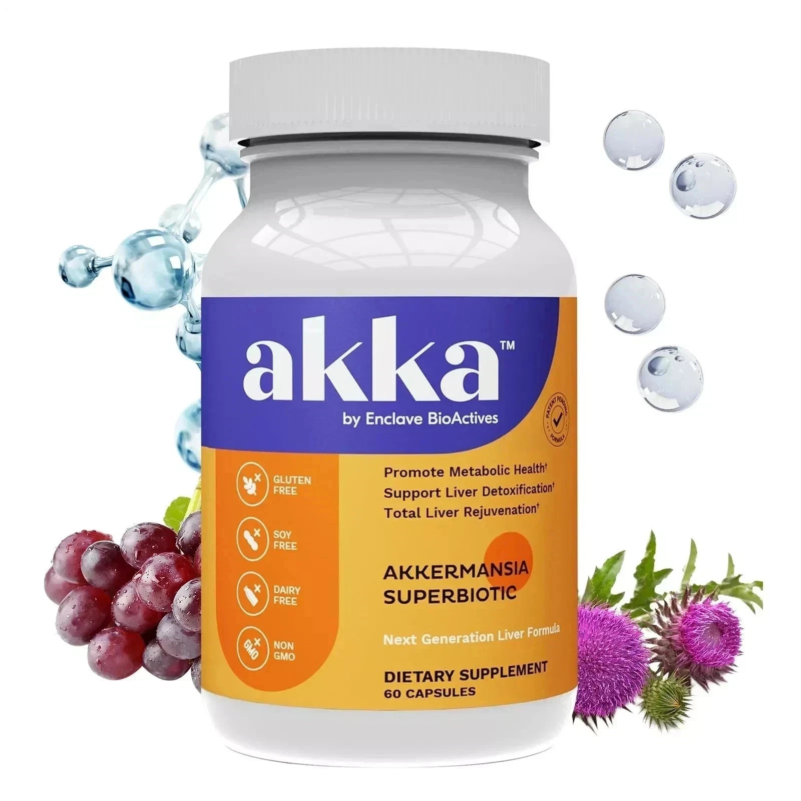 Akka Premium Liver Cleanse Detox & Repair Superbiotic. 60 Capsules Gut Health