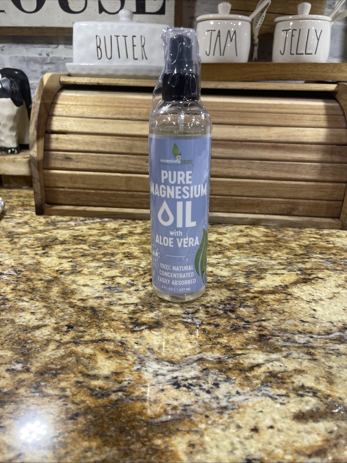 Pure Magnesium Oil Spray 8oz – Topical 8 Ounce (Pack of 1), Clear