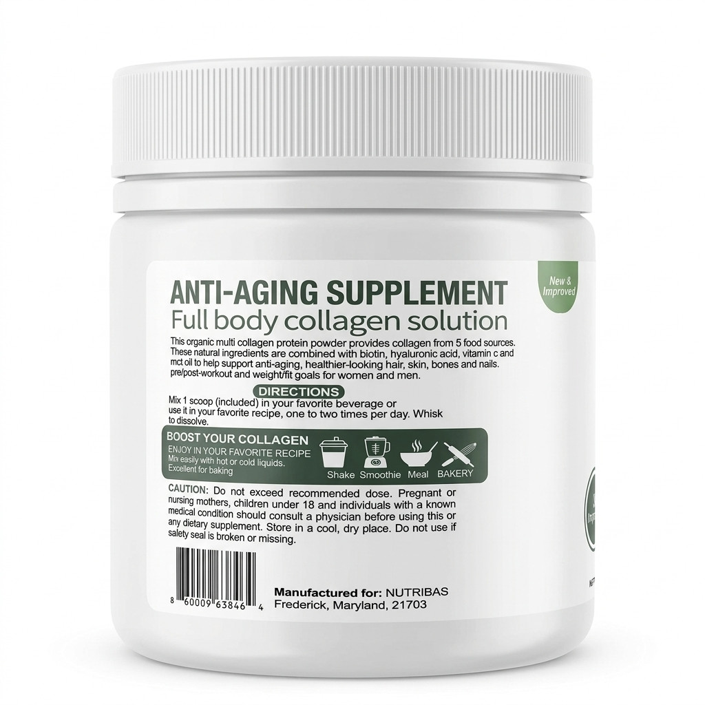 Protein with Collagen Peptides, with Vitamin C for Men Women, Health & Beauty
