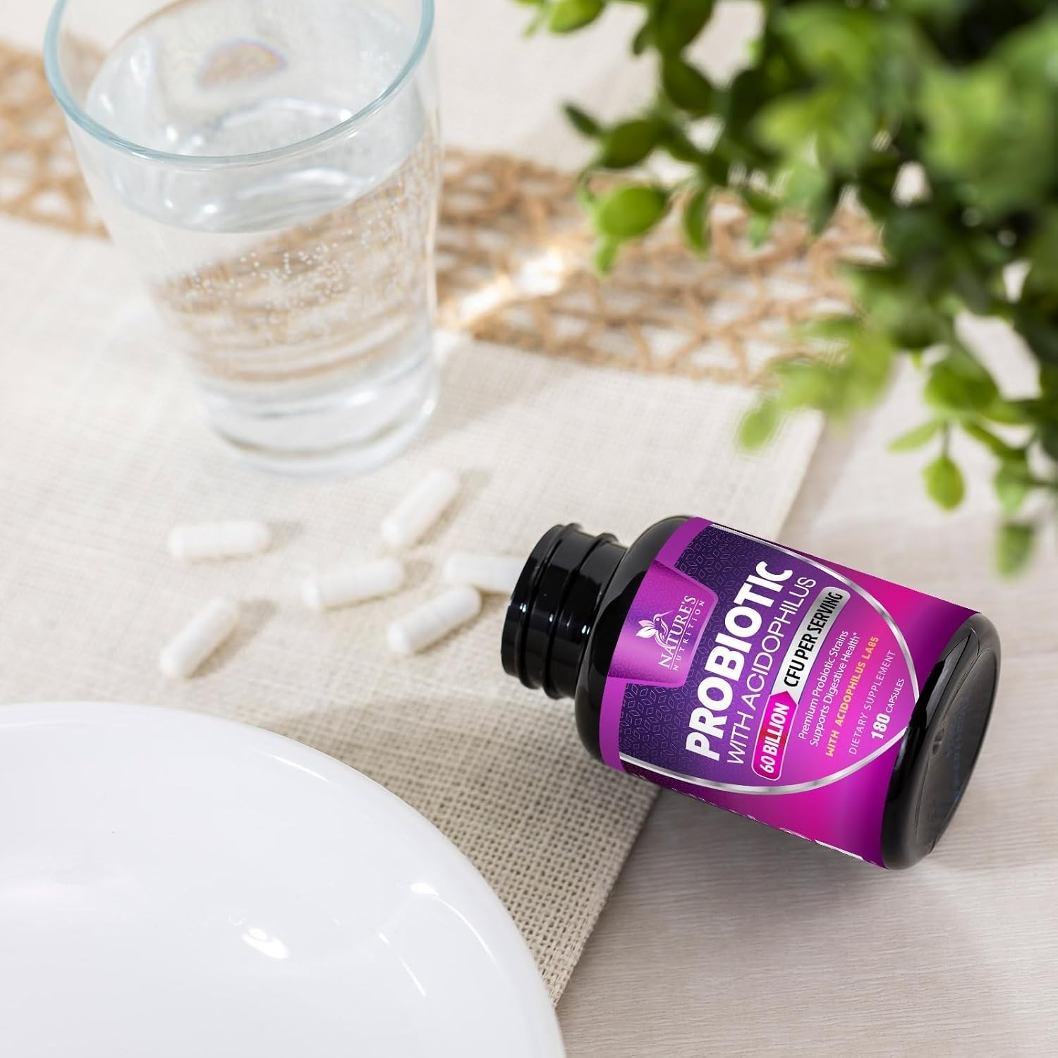 60 Billion CFU Probiotics for Gas, Bloating Relief