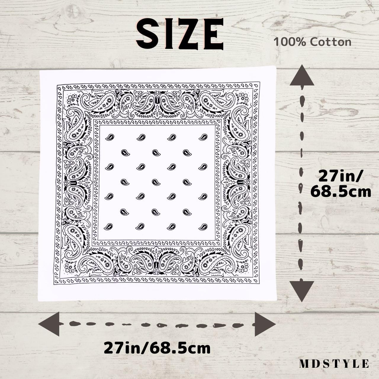 3 Pack Extra Large Bandanas 27” x 27” 100% Cotton for Men & Women Paisley Handke
