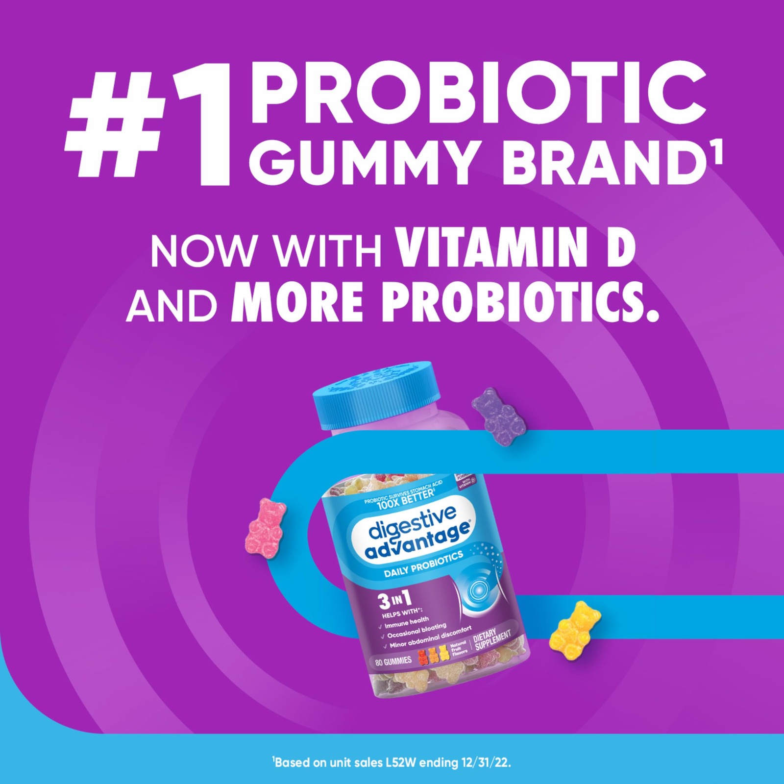 2 PACK Digestive Advantage Probiotics*02/2027*Gummies, 80ct each
