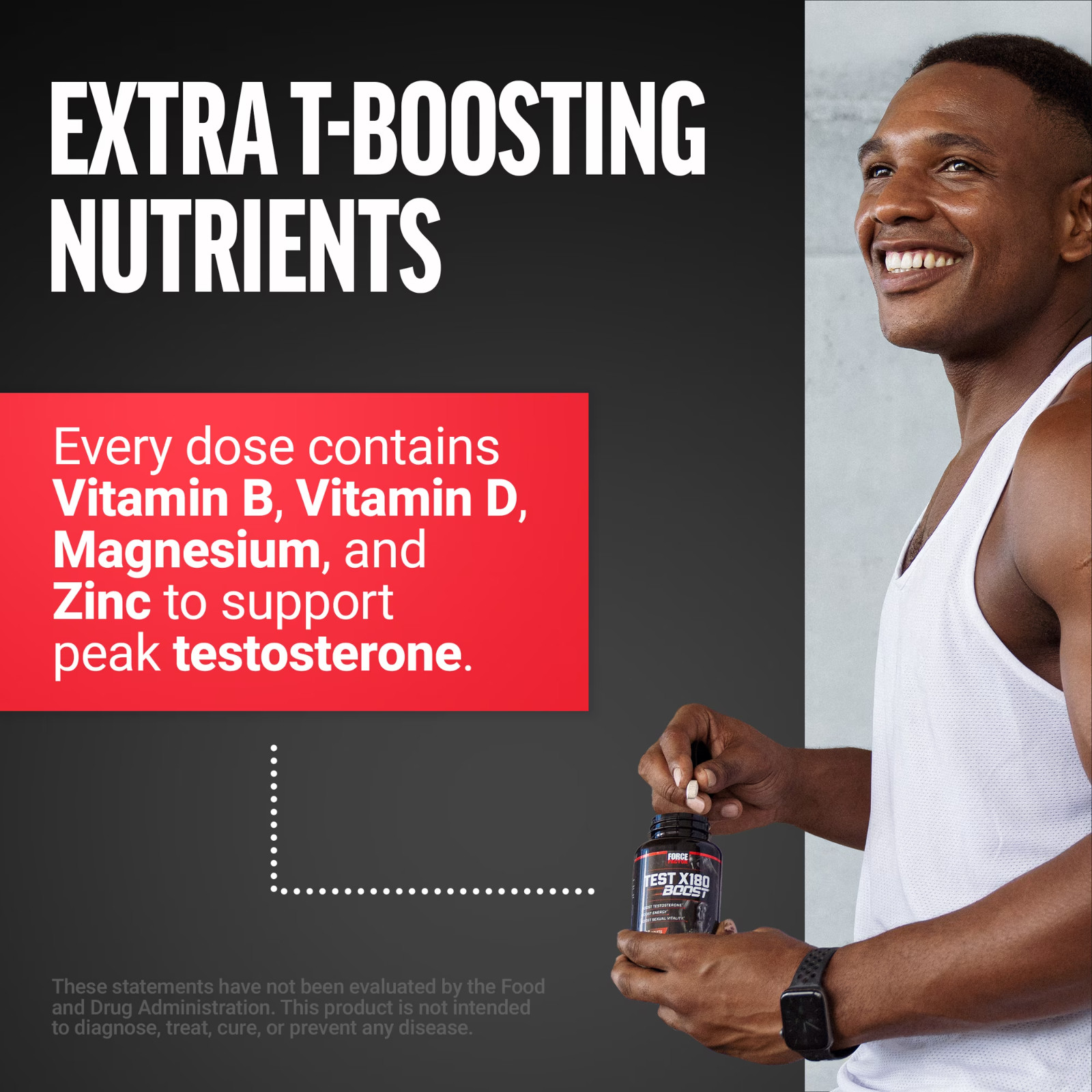 Force Factor Test X180 Boost Testosterone Booster Men 120 Tablets Boron