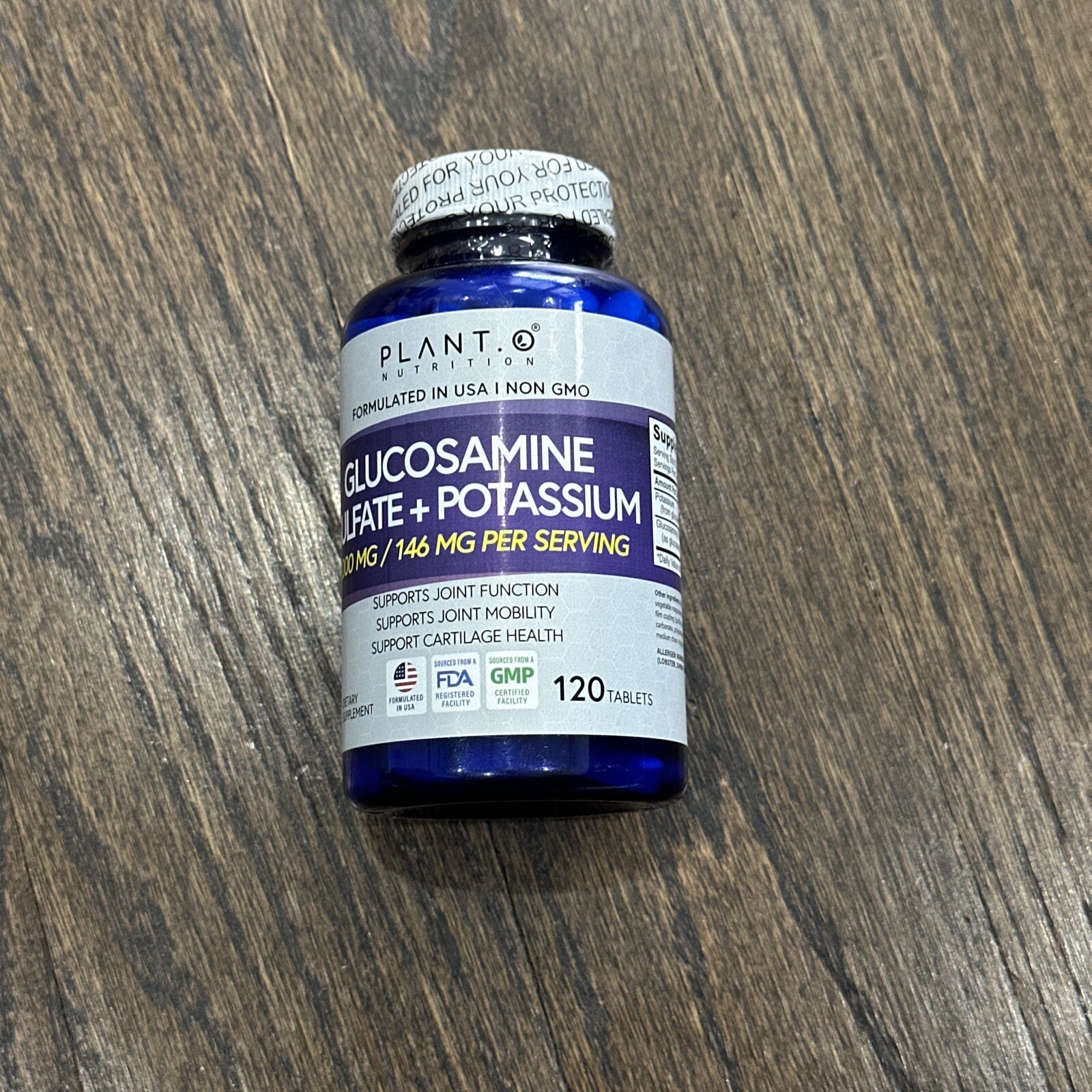 Glucosamine Sulfate Potassium Joint Tissue Bone Support 1000mg 120ct 06/2025