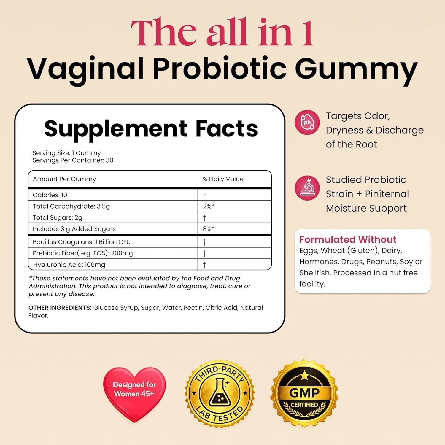 Flora Plus Gummies, Advanced Vaginal Support, Vaginal Health Gummies, Ph Balance