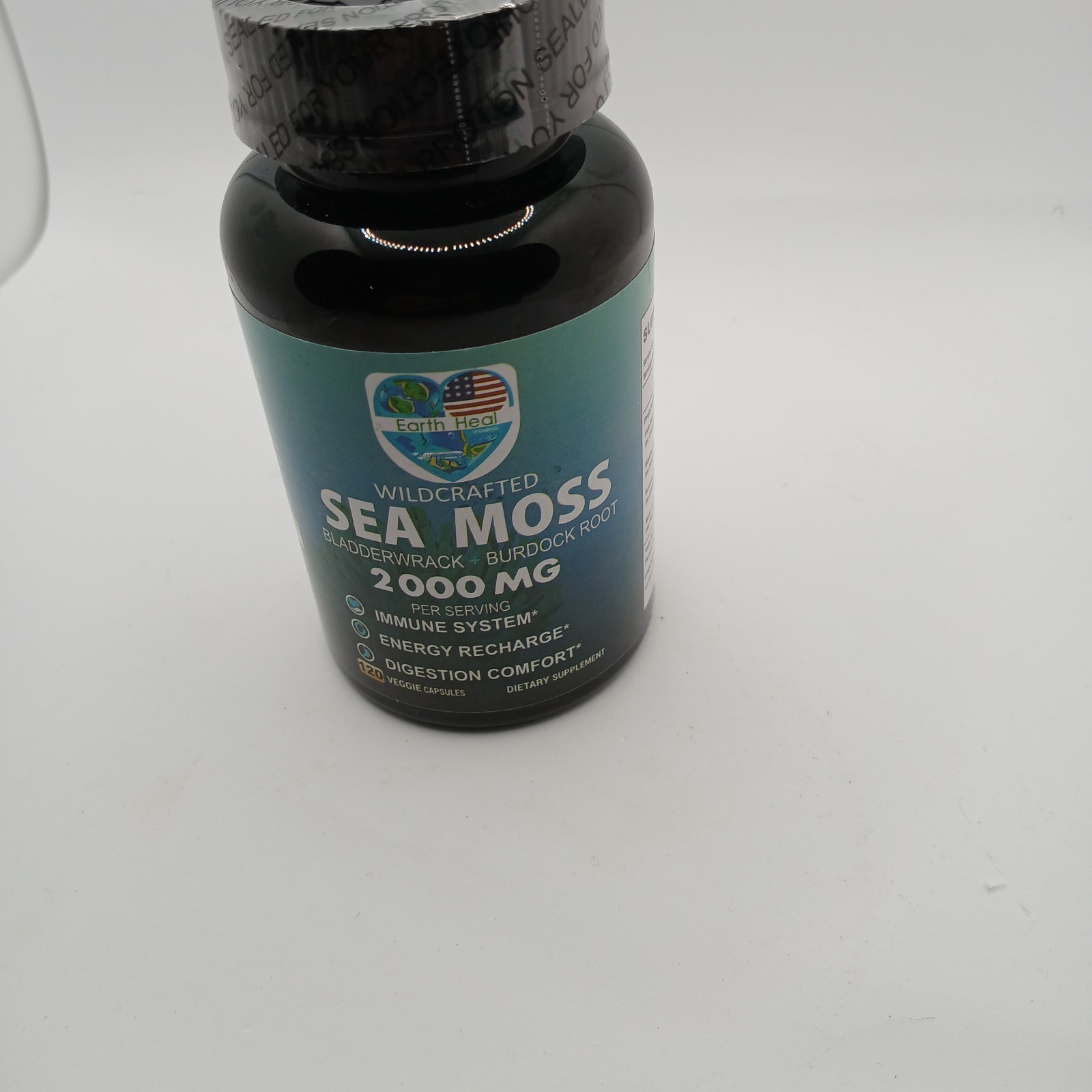 Earth Heal Vitamins Organic SEA MOSS 2000mg – 120 Veggie Capsules – EXP 06/2026