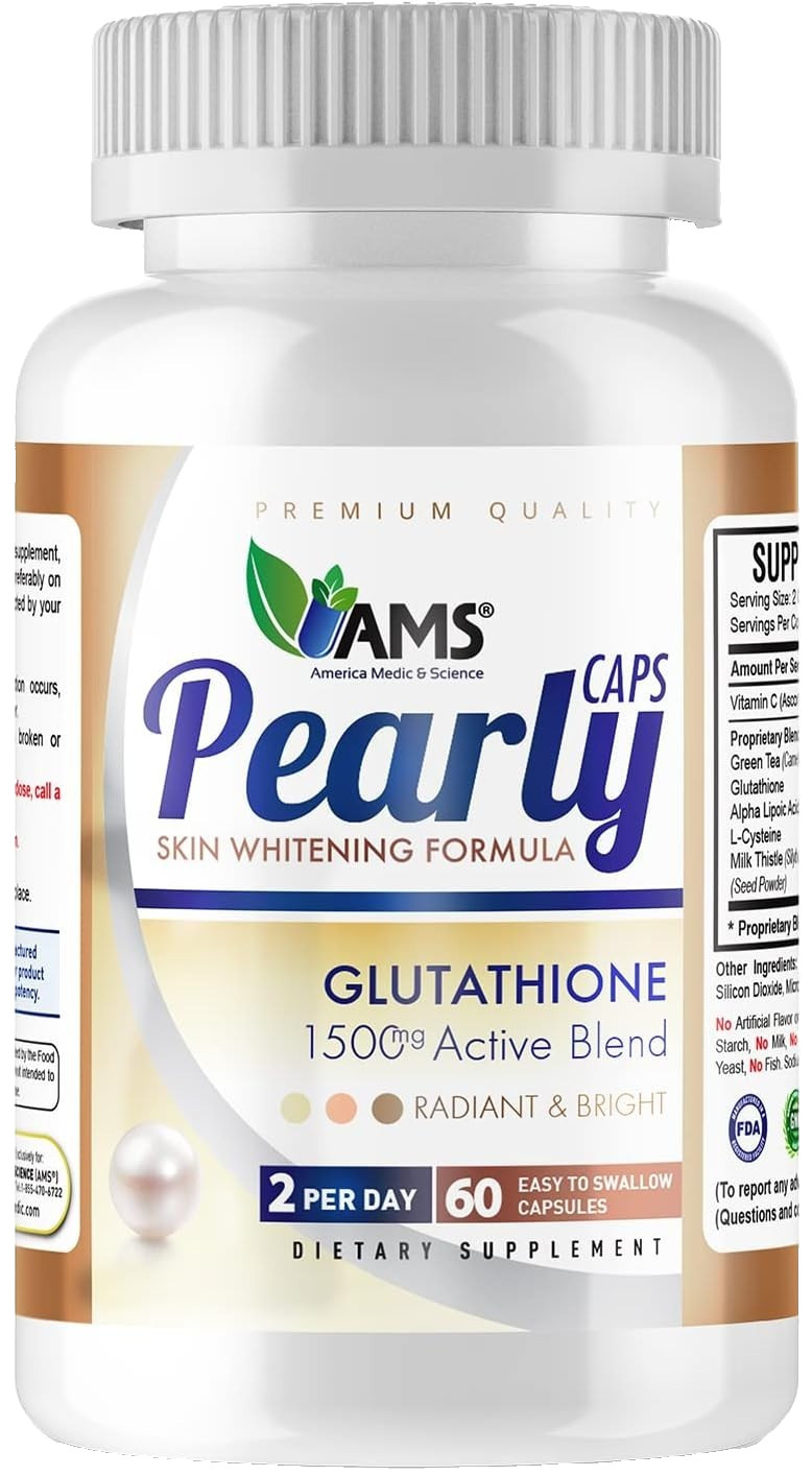 America Medic & Science Pearly 1500mg Glutathione Caps, (60 Capsules)