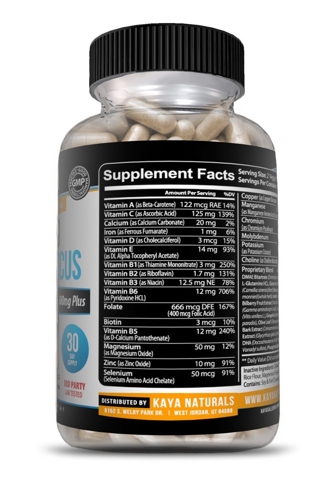 Nootropic Brain Booster 60ct, Healthy Brain Memory Support, Nootropic Supplement
