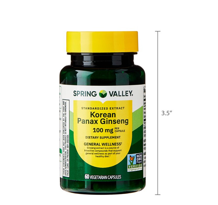 3 PACK Spring Valley Korean Panax Ginseng Capsules, 100 mg, 60 Count Vegetarian
