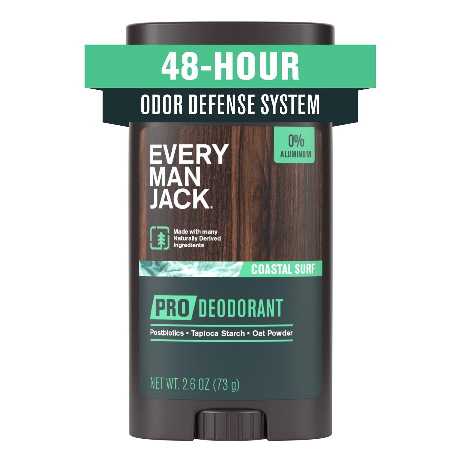 Every Man Jack Men’s Pro Deodorant – 48-Hour Odor 2.6 Ounce (Pack of 1)