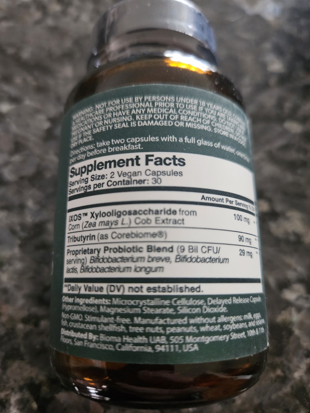 Lot of Bioma Probiotics Vegan Capsules 30 Day Supply