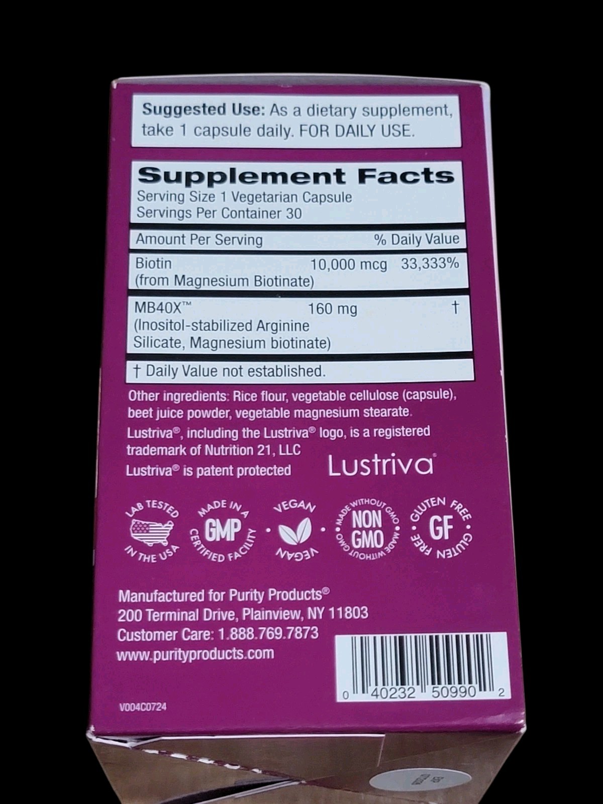 2X Purity Products My Biotin ProClinical MyBiotin Thicker Hair 30 Capsule 7/2026