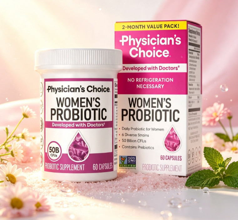 Physician’s Choice Women’s Probiotic 50 Billion CFU, Prebiotics, 60 Capsules