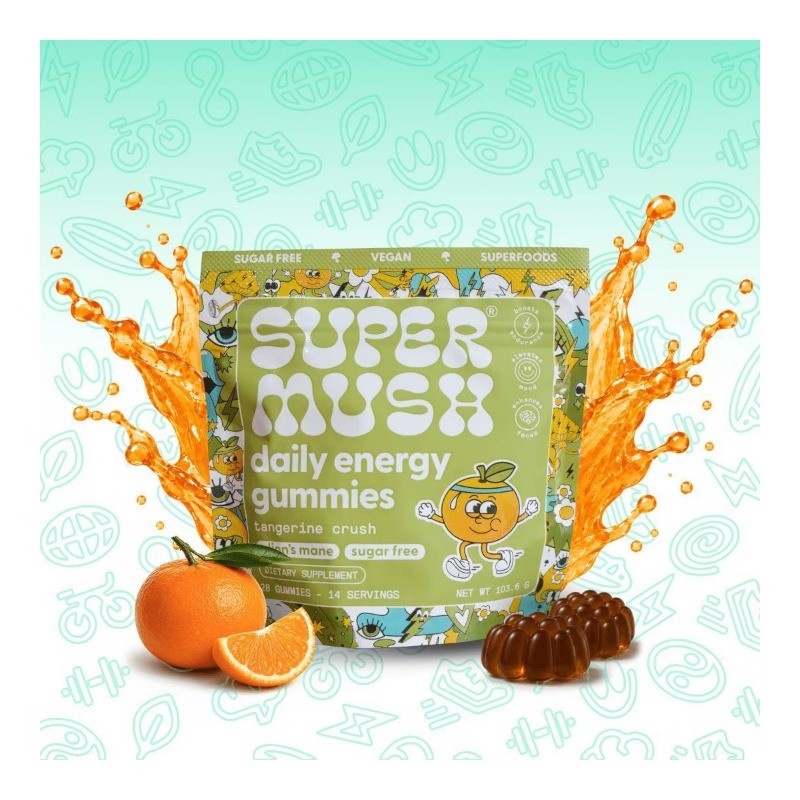 SuperMush Daily Energy Mushroom Supplement Gummies – 28ct/14 Servings