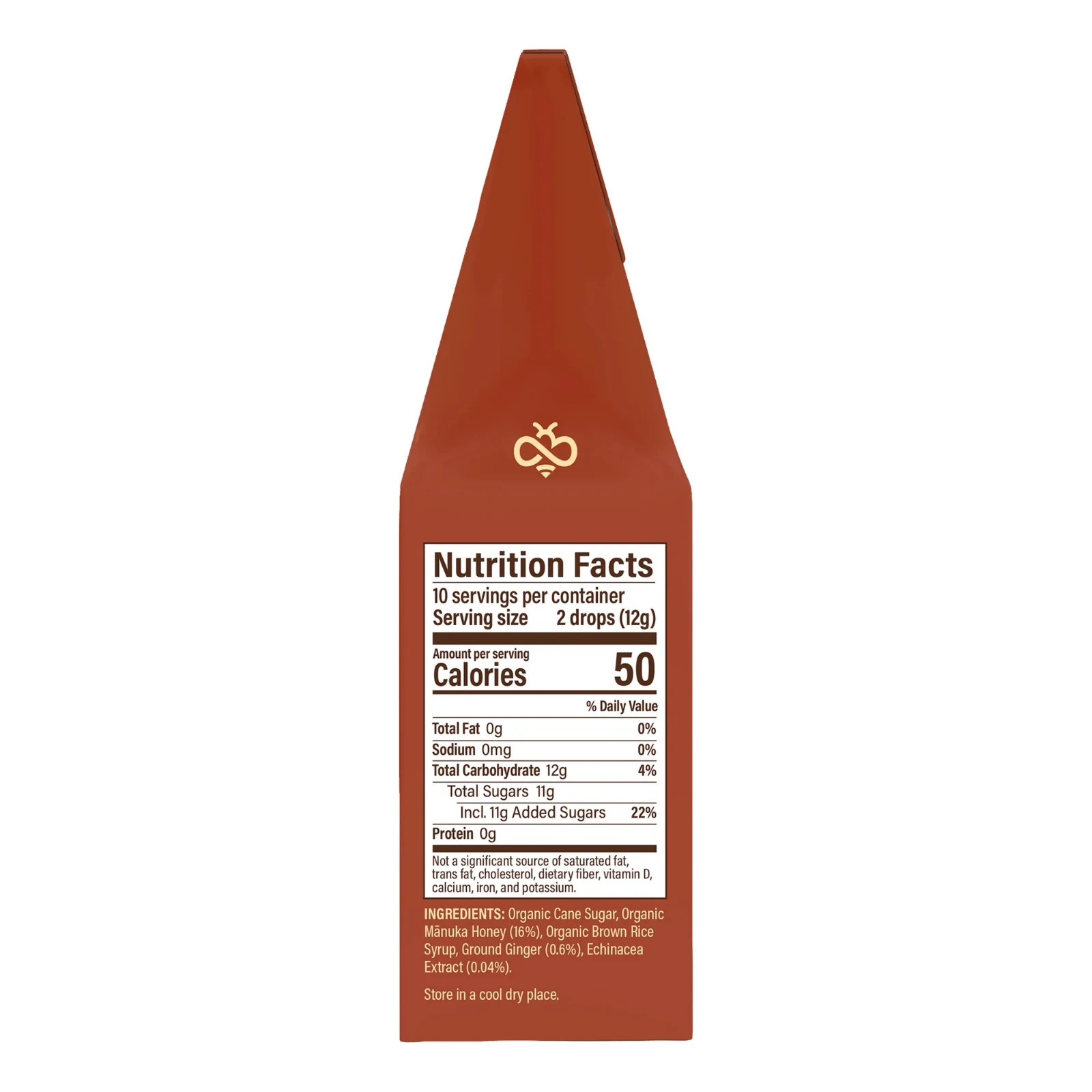 Wedderspoon Organic Manuka Honey Drops Ginger with Echinacea 4 oz