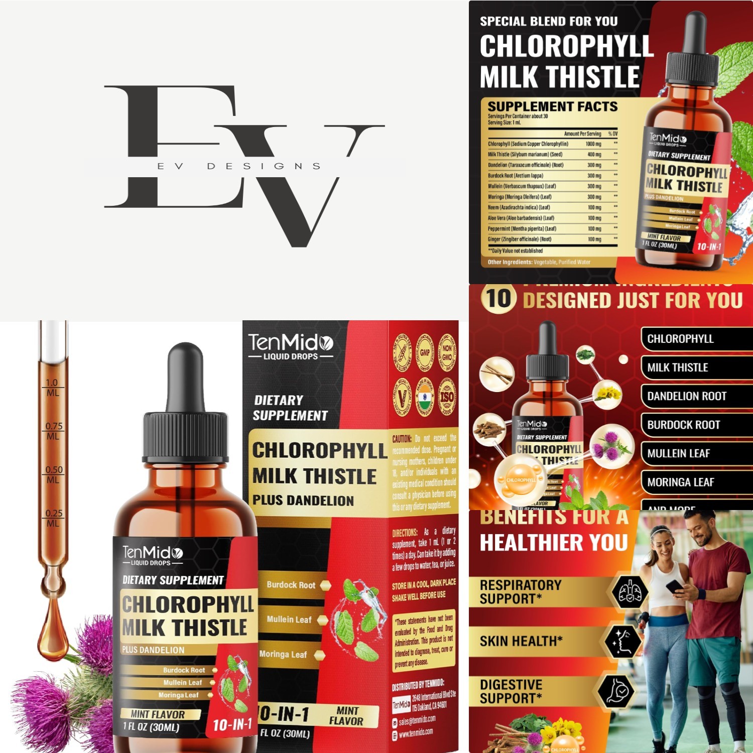 GMP-Certified Chlorophyll Drops – 12 Botanicals for Daily Health, 30 Servings