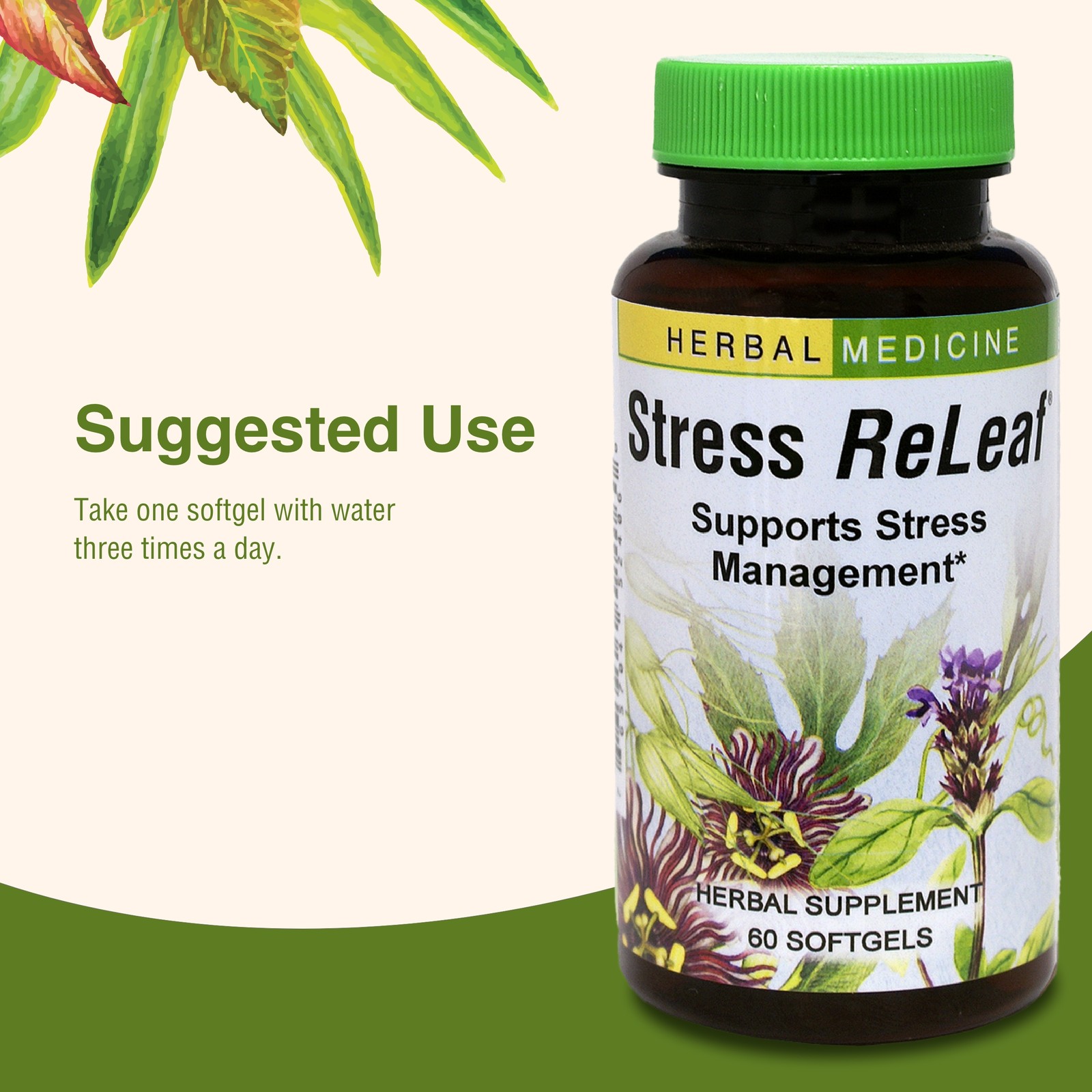 Herbs Etc. Stress ReLeaf 60 Count Softgels
