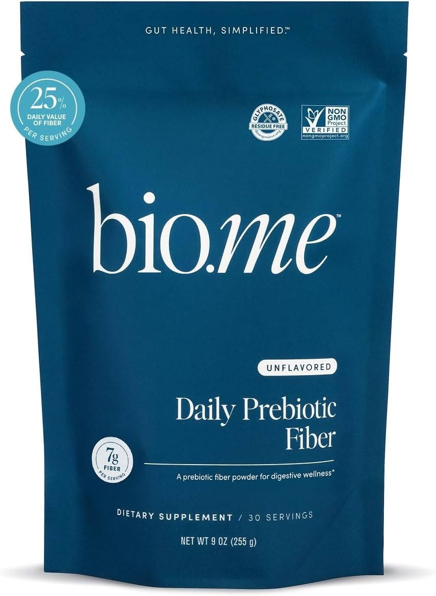 Bio.me Daily Prebiotic Fiber Powder – Unflavored | 7g Fiber Per Serving | 30 Ser