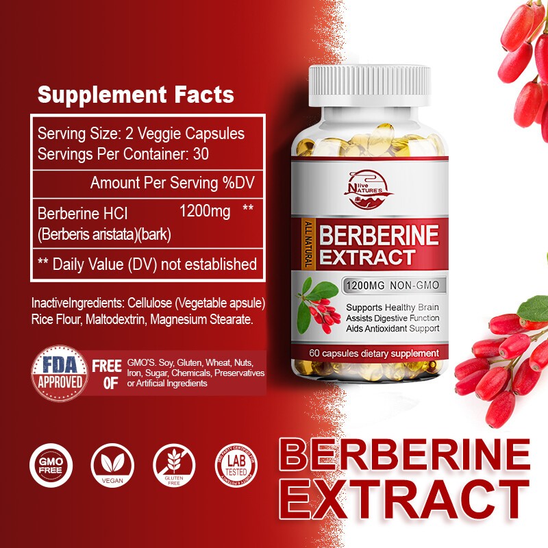 Blood Sugar Support Supplement 1200mg Berberine Cinnamon Extract – 240 Pills