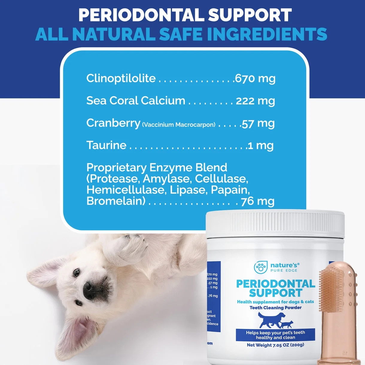 Periodontal Powder Support Cat & Dog Tooth Enzyme Oral Care, 200G