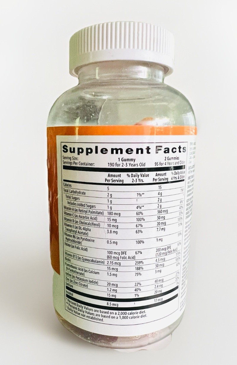 Amazon Basics Kids Multivitamin 190ct – 4 PACK – 760 Total Gummies – EXP 08/2026