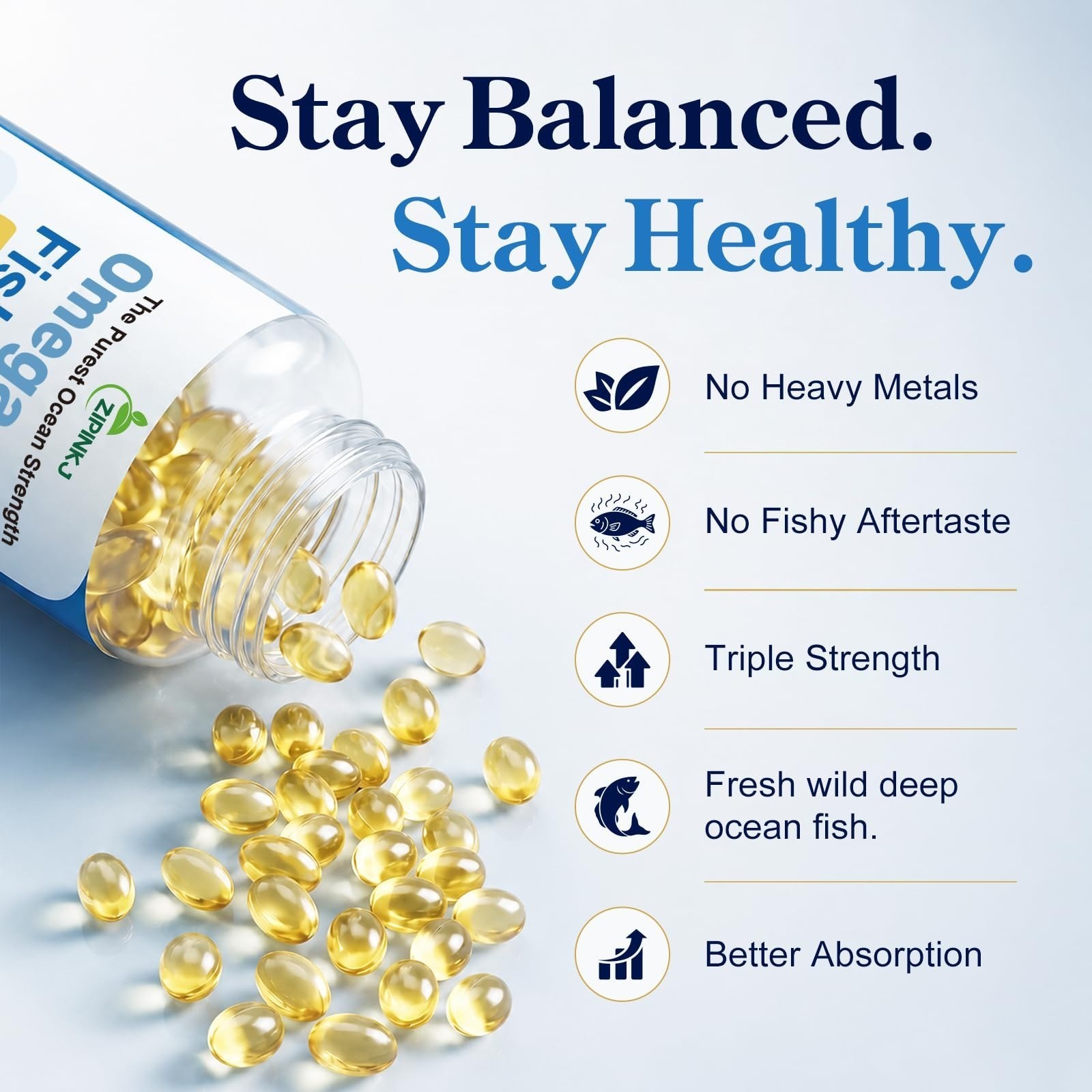Omega-3 Fish Oil Supplements 4200mg– Triple Strength, Mini Softgels, High Purity