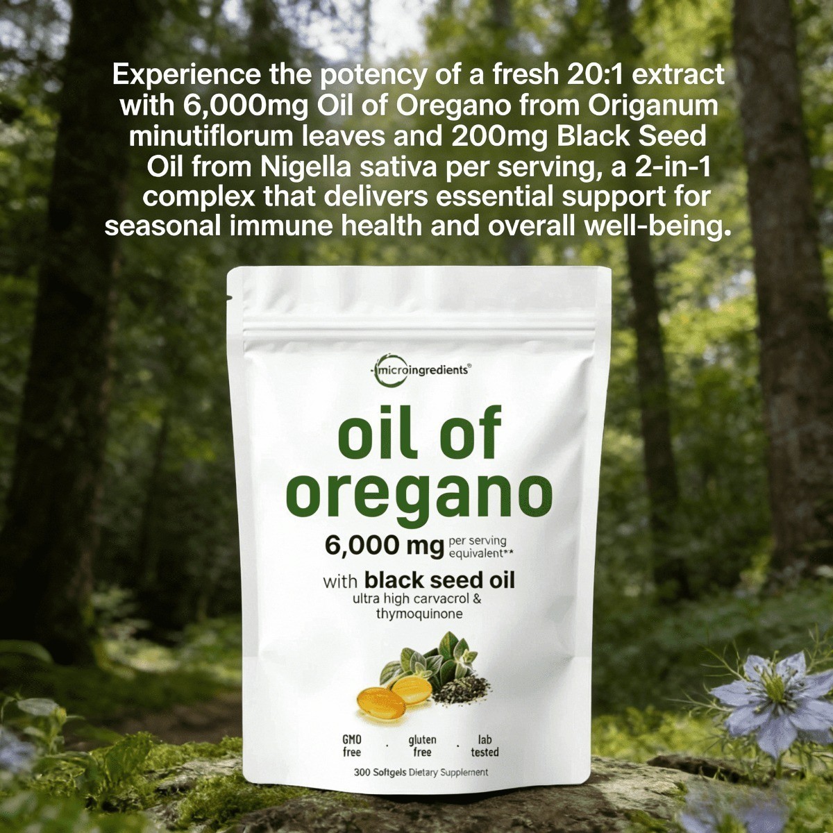 Micro Ingredients Supplement – Oregano Oil with Black Seed Oil NEW