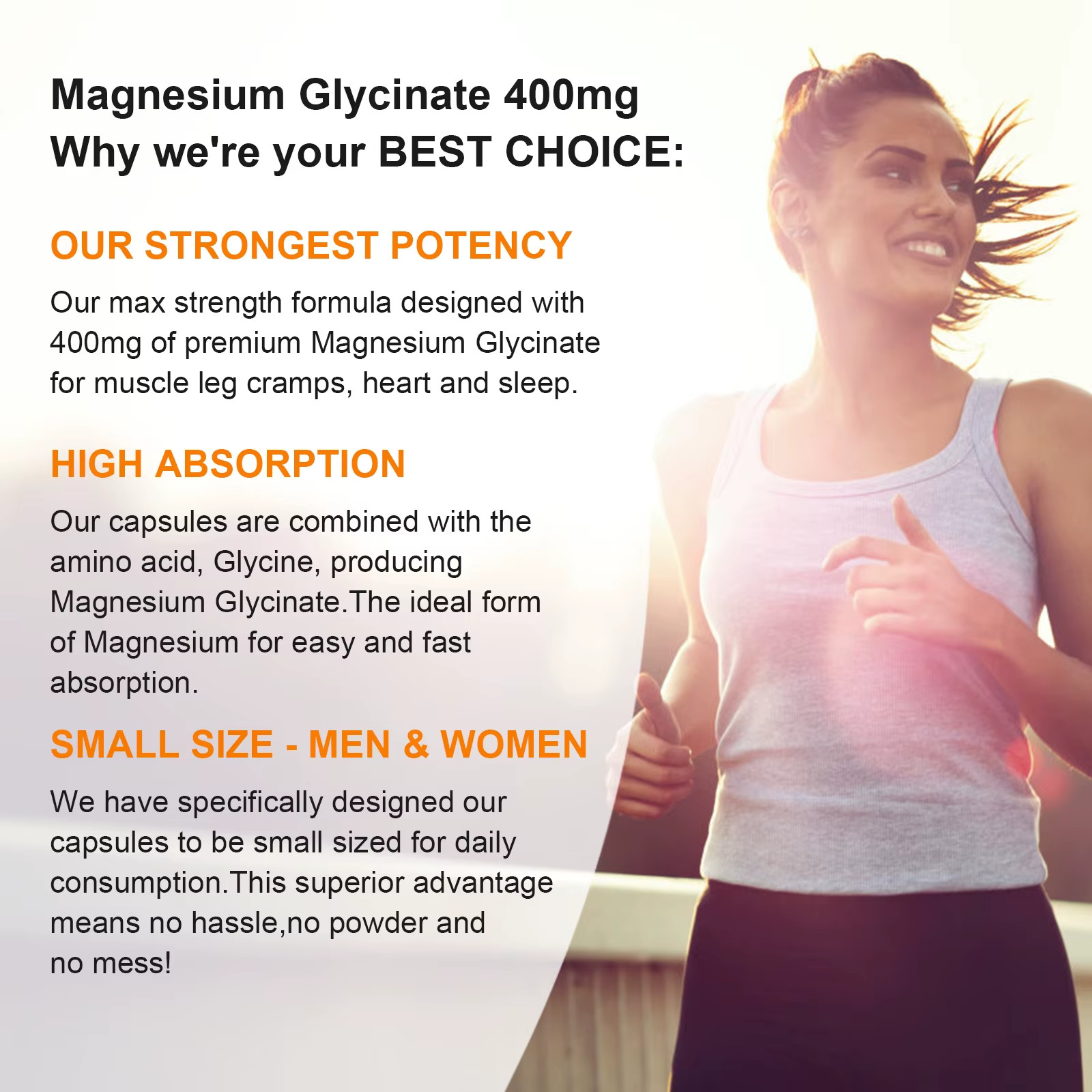 Magnesium Glycinate 500mg with Zinc, Vitamin D3 & B6, Non-GMO Veggie Capsules