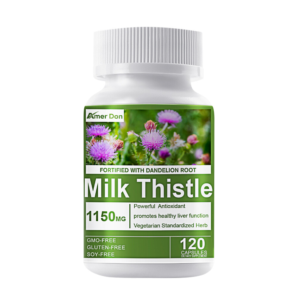 Organic Milk Thistle 1150 mg Strength 120 Veggie Caps 80% Silymarin 30:1