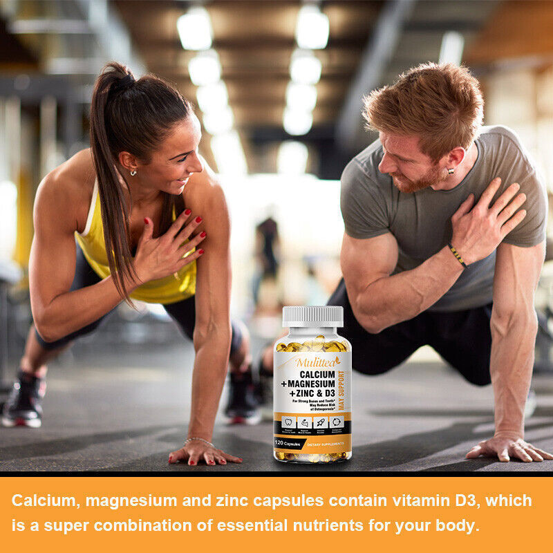 Magnesium Zinc Vitamin D3 Calcium 1000 MG Complex -High Absorption (120 Tablets)