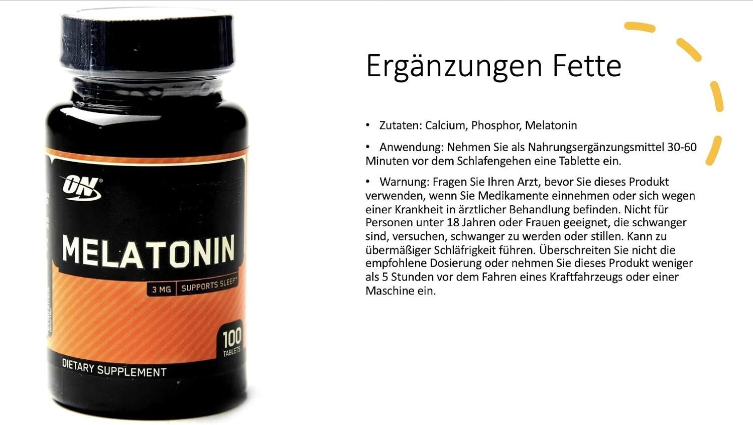 Optimum Nutrition | Melatonin 3mg – Sleep Support Supplement | 100 Tablets