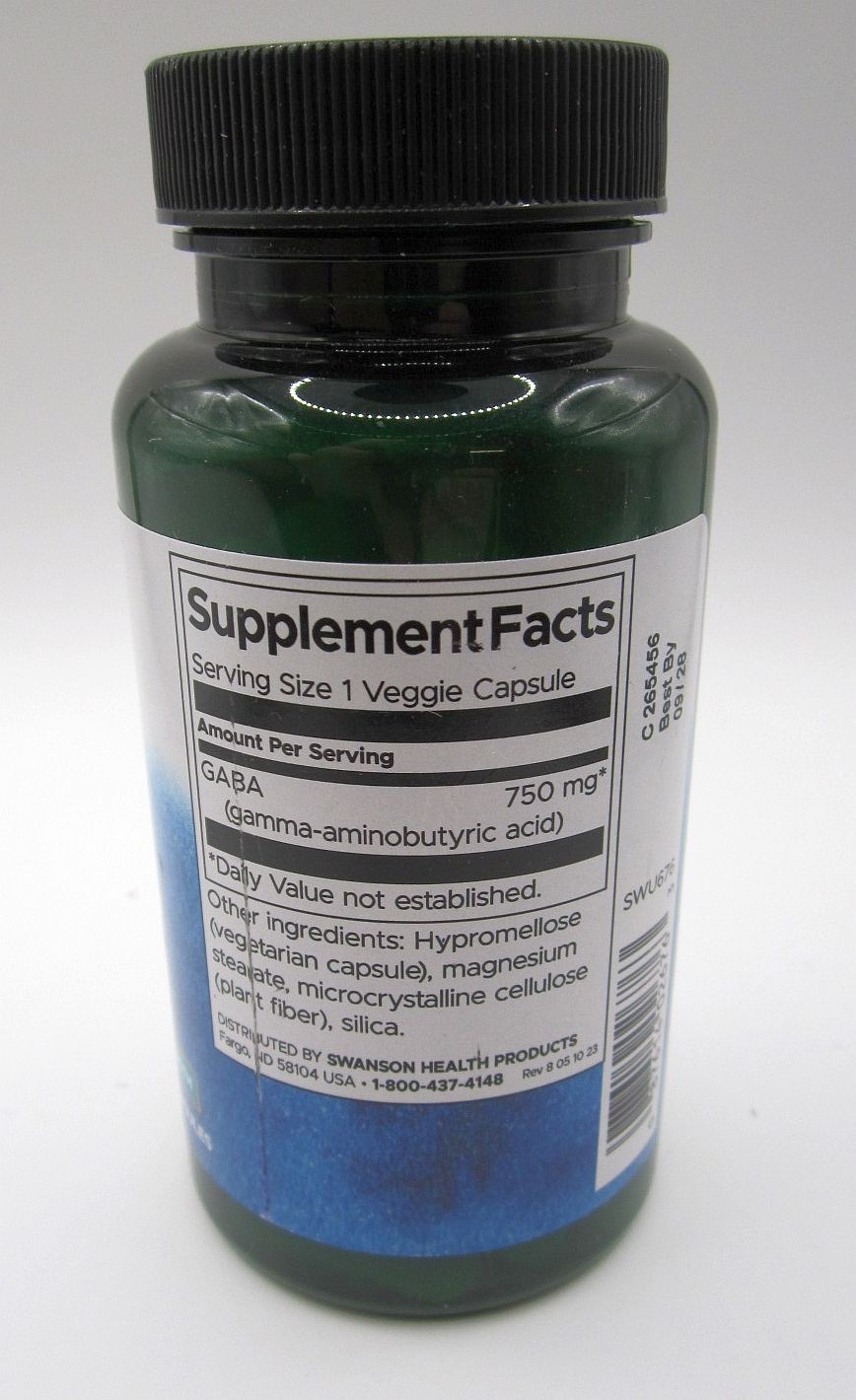 300 GABA 500 mg VegCaps 3 Bottle LOT 100 Each Swanson Vegan Capsules Relaxation
