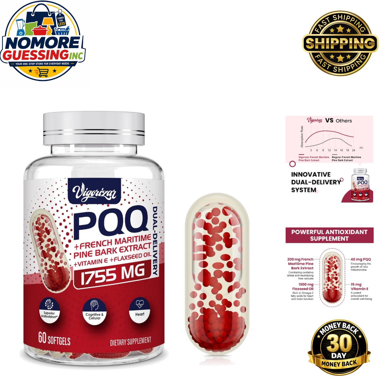 200 mg Pycnogeno with PQQ – French Maritime Extract for Heart & Vitality
